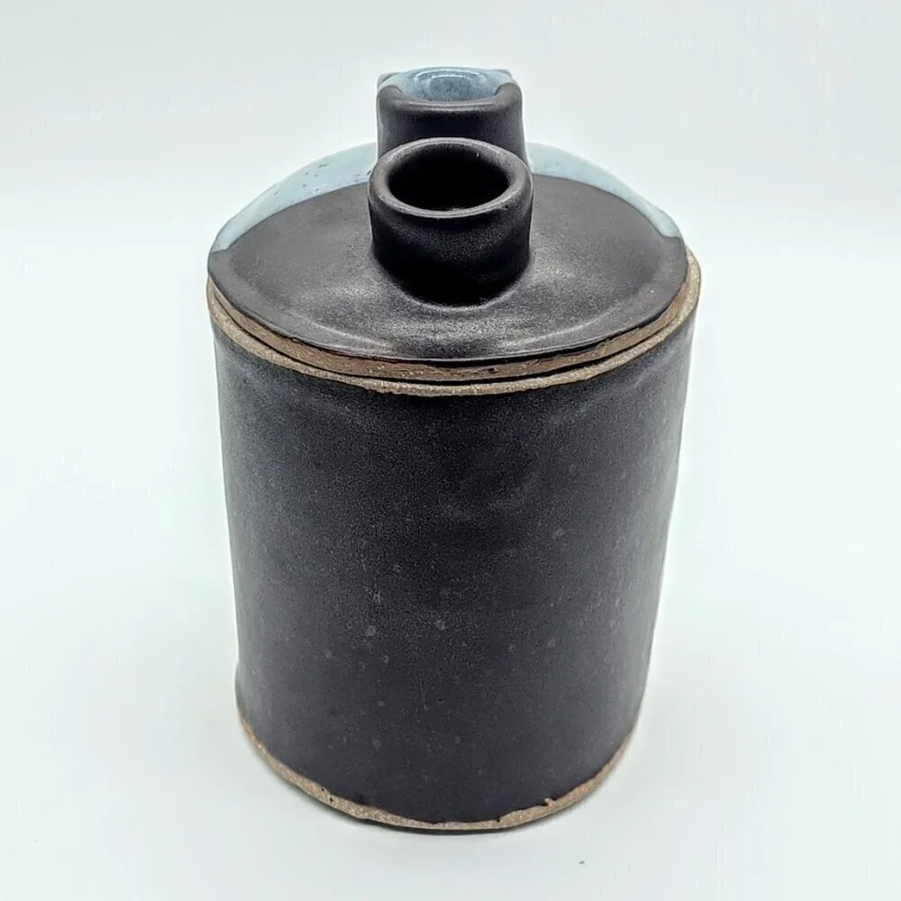 Handmade AMG Artisan Studio Pottery 3-Hole Covered Canister Vase